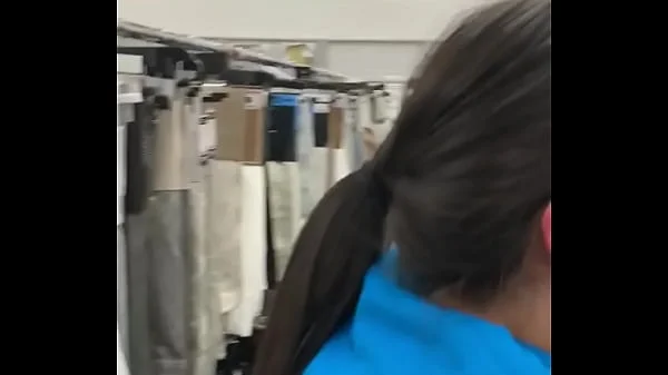 Stupid wife sucking dick in store like a whore