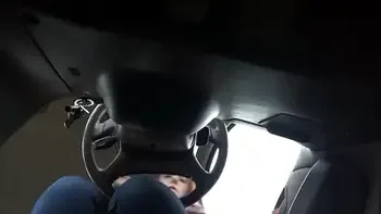 Cute Redhead shops for and uses cucumber