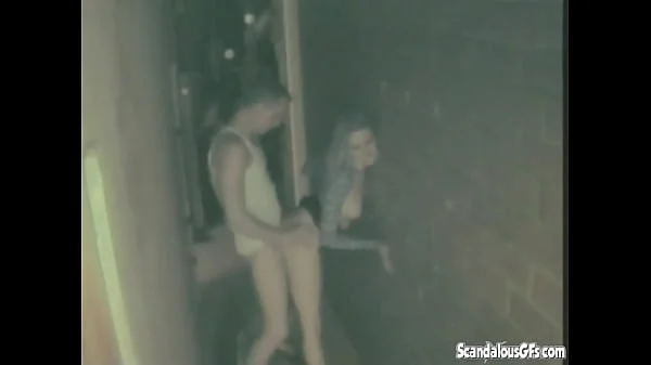 Pussy licked alley whore bends over for dick