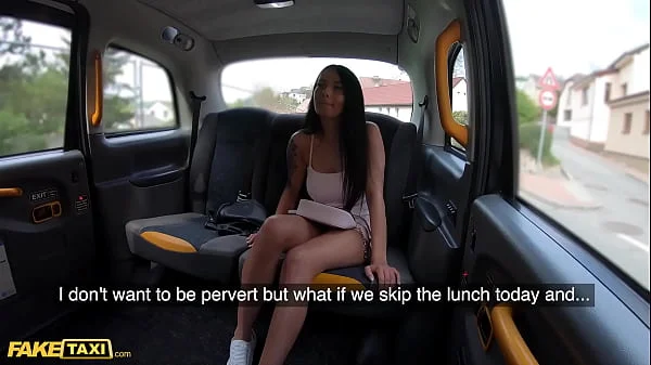 Fake Taxi - Young Big Tits brunette in tight dress fucked before her romantic date and gives blowjob until driver busts another nut in her mouth