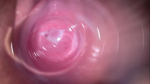 Camera deep inside Mia's teen creamy pussy