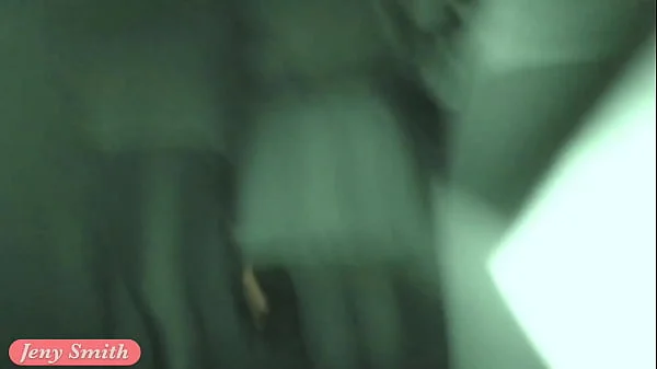 Jeny Smith goes in a club with simless transparent leggings. Teasing a stranger in public place