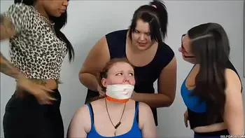 Slutty Whore Turned Gagged Slave By Three Lesbian Women Who Loves Gagging Girls!