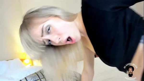 Young skinny blonde loves hard giant cock in her ass