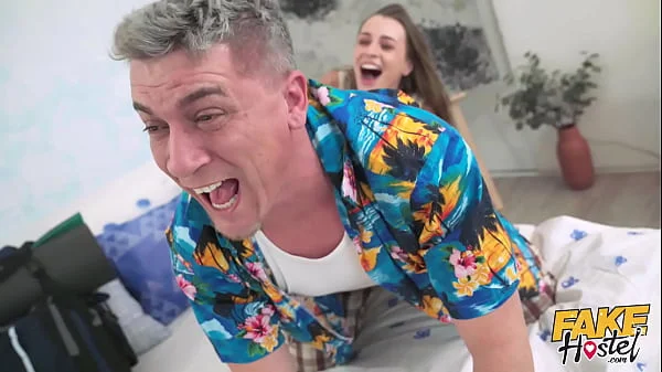 Fake Hostel - Young backpacker drinks special potion which makes her tits grow huge!