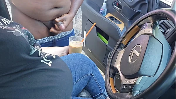 I Asked A Stranger On The Side Of The Street To Jerk Off And Cum In My Ice Coffee (Public Masturbation) Outdoor Car Sex