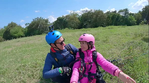 Wet Pussy SQUIRTING IN THE SKY 2200m High In The Clouds while PARAGLIDING
