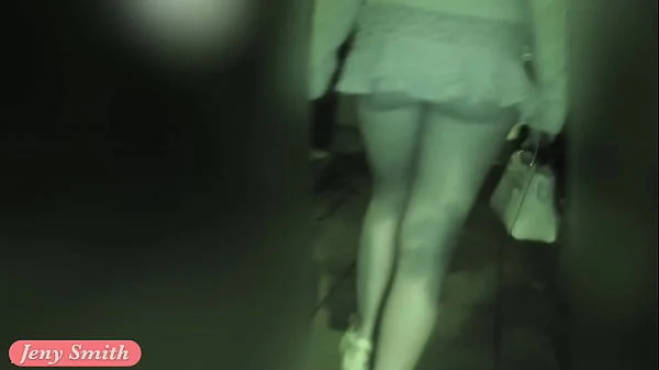 Jeny Smith flashing pussy with mini skirt in public