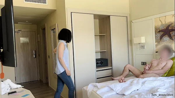 PUBLIC DICK FLASH. I pull out my dick in front of a hotel maid and she agreed to jerk me off.