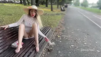 My wife is flashing her pussy to people in park. No panties in public.