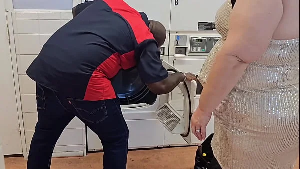 The service technician arrived to repair the  machines, but he thought servicing me was a better idea
