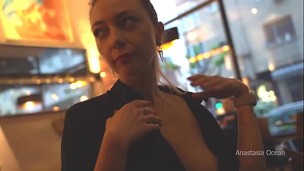 It makes my pussy wet to bare my boobs in a cafe with lots of guys around. Topless in Public.