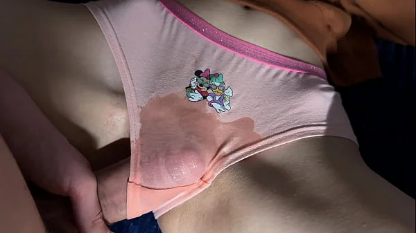 The hottest pussy rubbing and cum on roommate's kinky panties