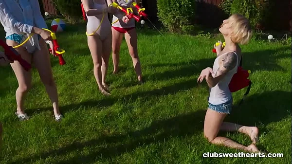 Squirting pistols in the Summer Time Makes us Horny