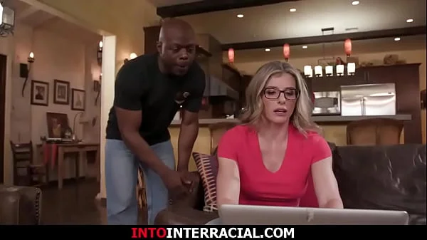 Milf boss enjoys interracial dp gangbang