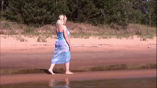 Pretty woman on the beach, sweet blonde))