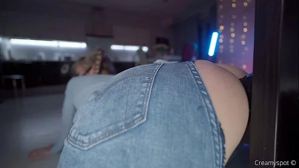 Big Ass Teen in Ripped Jeans Gets Multiply Loads from Northosaur Dildo