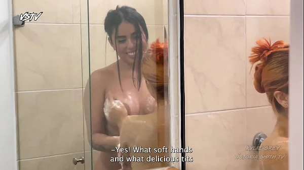 Day of sun and pool with my friend, then she helps me take a shower and soap up a l!ttle, everything gets out of control