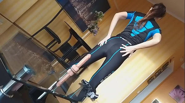 Sun Set Dildo Orgasm masturbation during exercising