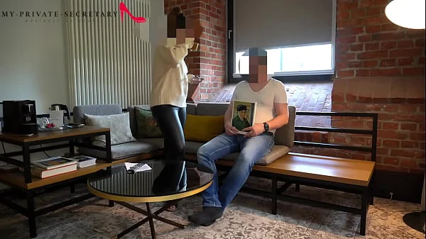 my private secretary in turtle neck pullover and tight leggings fucked on a business trip