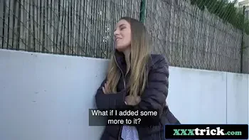 Amateur Beauty Picked Up By American Dude and Fucked For Cash