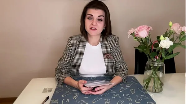 Stepmother cums hard over her pants when she was caught by stepson in the office