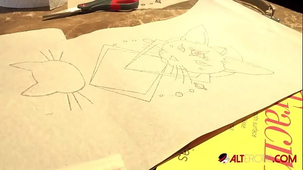 Behind the scenes fun with tattooed slut Sully Savage