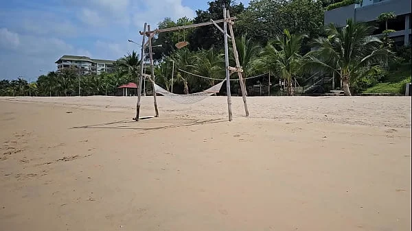 Long Dress NO PANTIES flashing on Public Beach