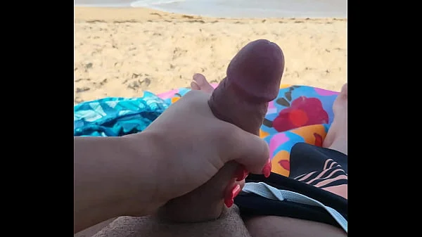 Getting him off on a public beach!