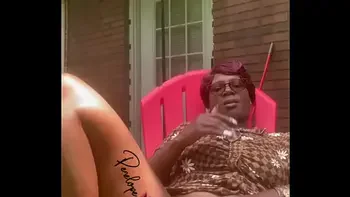 Penelope on the patio