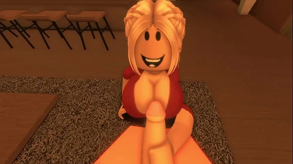 Roblox girl sucking a small cock of his royal boyfriend