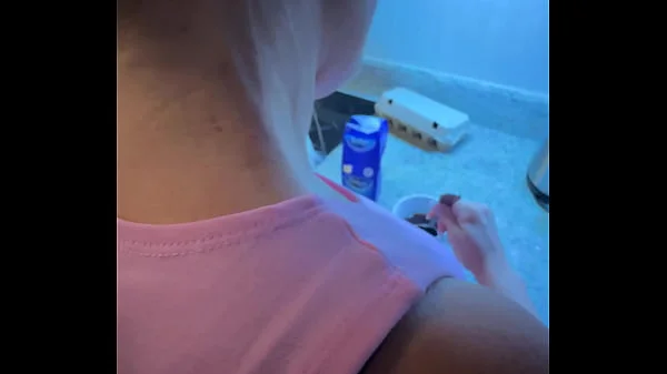 Sexy Alice Giving Blowjob to her Boyfriend in Kitchen and Took Huge Cumload in Mouth