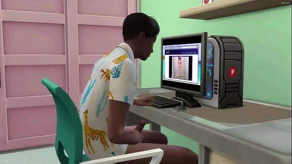 Indian Stepmom catches her stepson masturbating in front of the computer watching porn videos || adult videos || Porn Movies