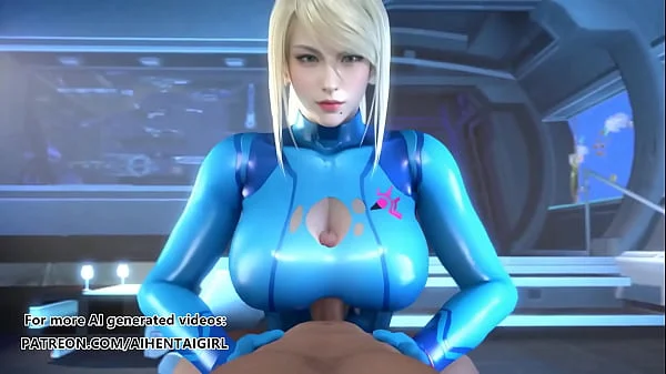 Metroid Samus Aran cosplay Titjob | Uncensored Hentai AI generated