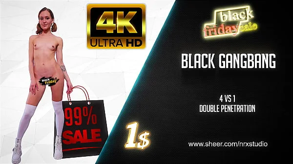 99% Discount - Gang of Africans fucked a skinny teenager