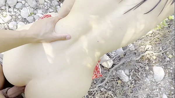 walk and sex outdoors, fucking interrupted by something unexpected, the best blowjob and cum in my ass