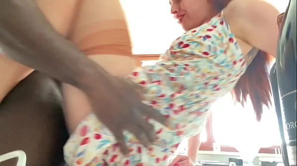 Interracial hard fuck for horny cheating wife in lingerie