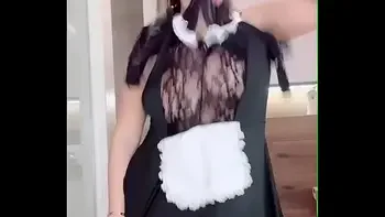 I'm cleaning the bathroom with natural huge tits