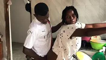 KITCHEN FREESTYLE SEX WITH THE SEXY HOUSE MAID