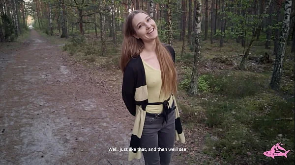 Sexy nymphomaniac in the forest made me cum in her mouth