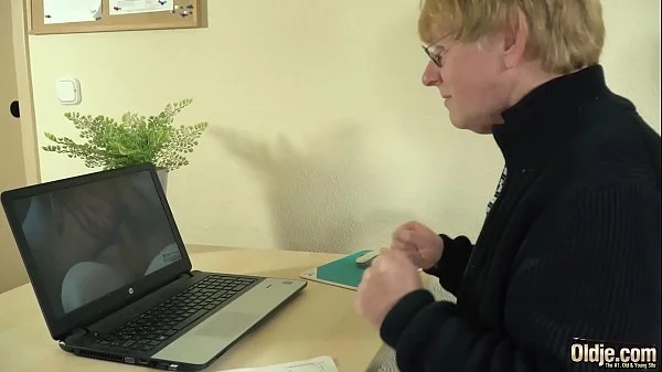 Young Intern ravaged by old guy cock in the office