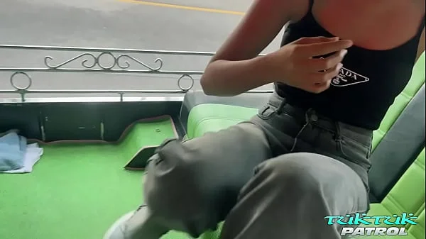 Hot and horny Thai babe rocks out on thick white cock stud she just met