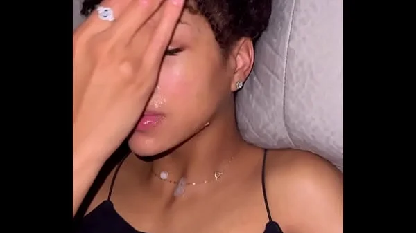 Ebony slut loves cum