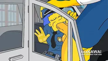Police Marge tries to Arrest Snake but he Fucks Her (The Simpsons)
