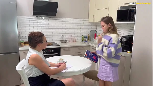 Is this the first time for you? Don't worry, you will succeed! Stepmom and Stepdaughter have hot sex!