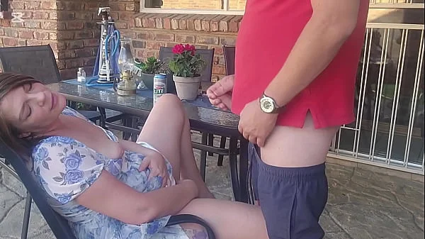 Mutual masturbation Caught my friends wife fingering herself on the patio so i joined her fingering
