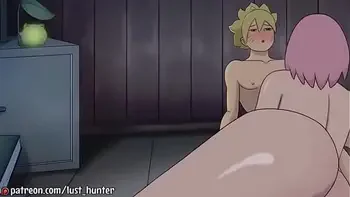 Boruto e Sakura se divertindo enquanto Sasuke está fora.