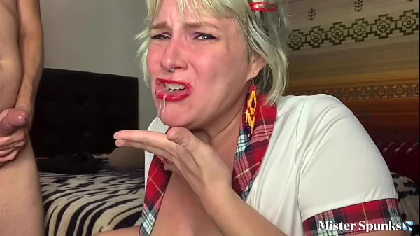 It Tastes Horrible!! First Cum Swallow.