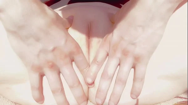 Step daddy gives a sensual massage to my small tight pussy with a clit orgasm