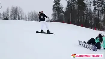 From Snowboarding to Pussy Fucking with 18yoy Alice Flore and Amelia Ost by ClubSweethearts